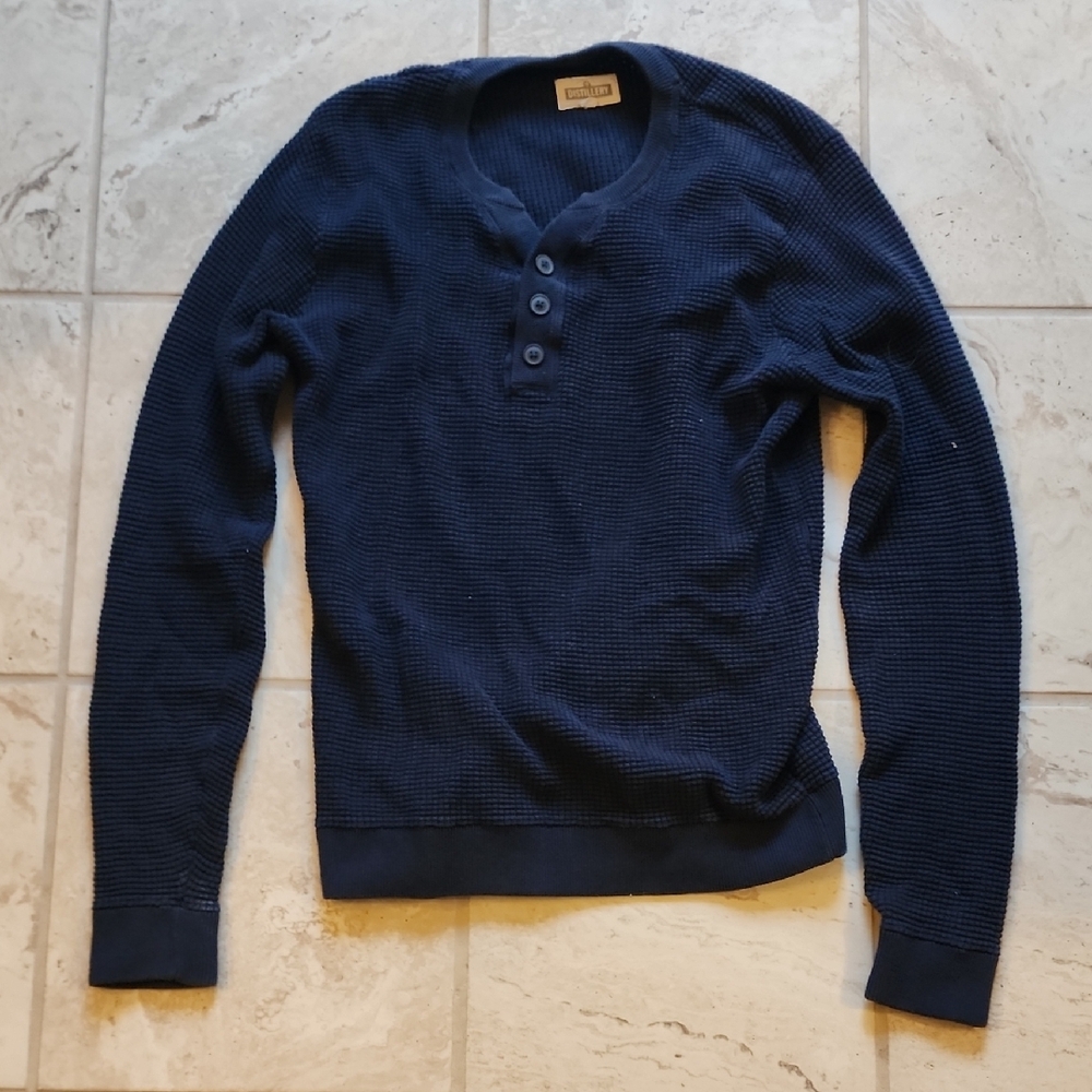 Men's Distillery Sm Navy Waffle Sweater